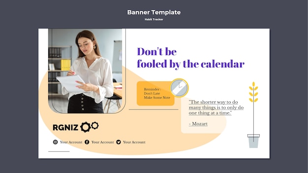 평면 디자인 습관 추적기 템플릿