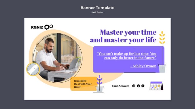 평면 디자인 습관 추적기 템플릿