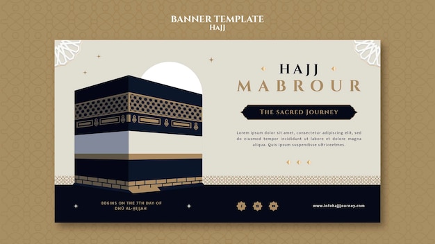 Free PSD flat design hajj banner template