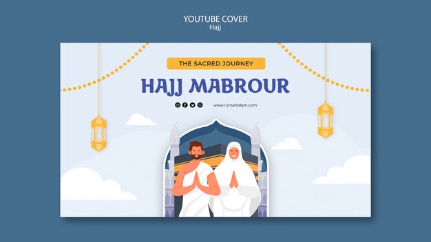 flat design hajj season youtube cover