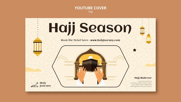 Copertina youtube stagione hajj dal design piatto