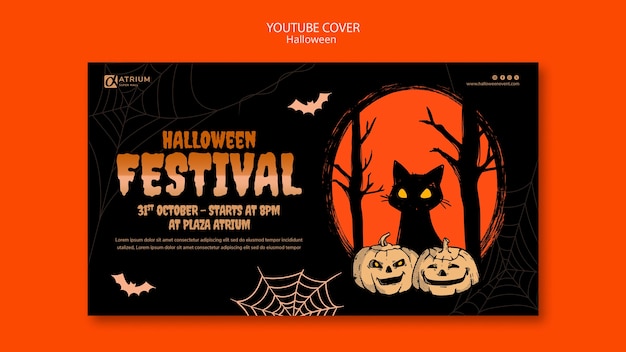 Flat design halloween template design