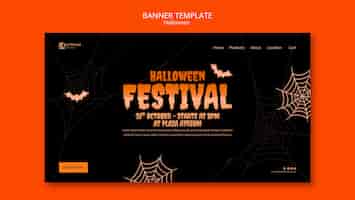 PSD gratuito design piatto modello di halloween