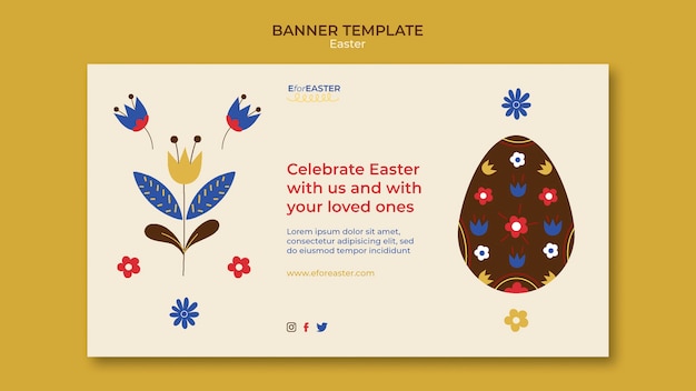 Flat design happy easter template