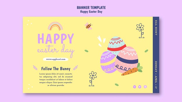 Flat design happy easter template
