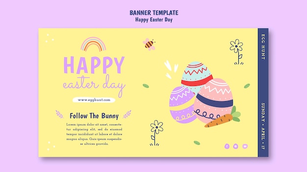 Flat design happy easter template