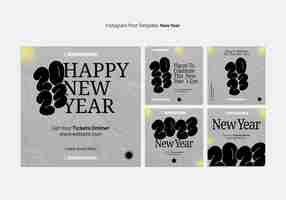 Free PSD flat design happy new year template