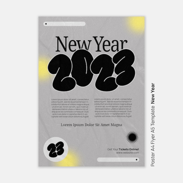 Free PSD flat design happy new year template