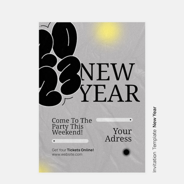 Flat design happy new year template