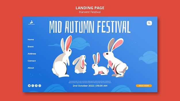 Flat design harvest festival template design