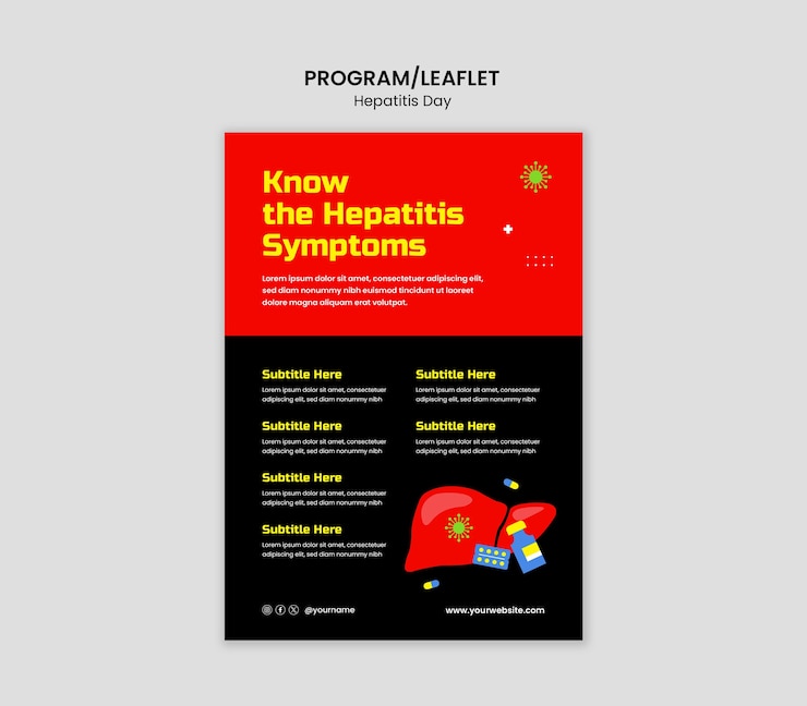Free PSD flat design hepatitis day  awareness template