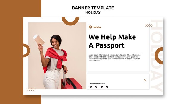 Flat design holiday banner template design