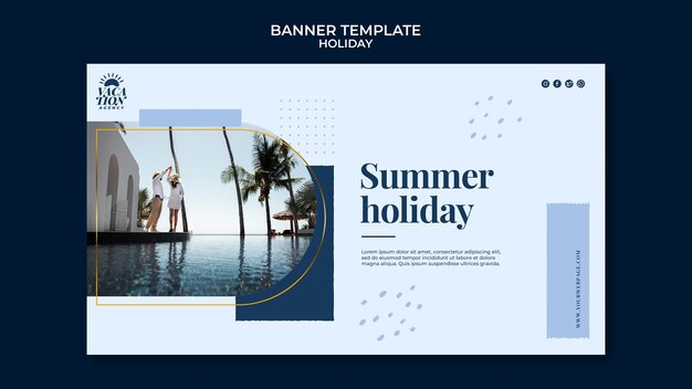 Flat design holiday banner template design