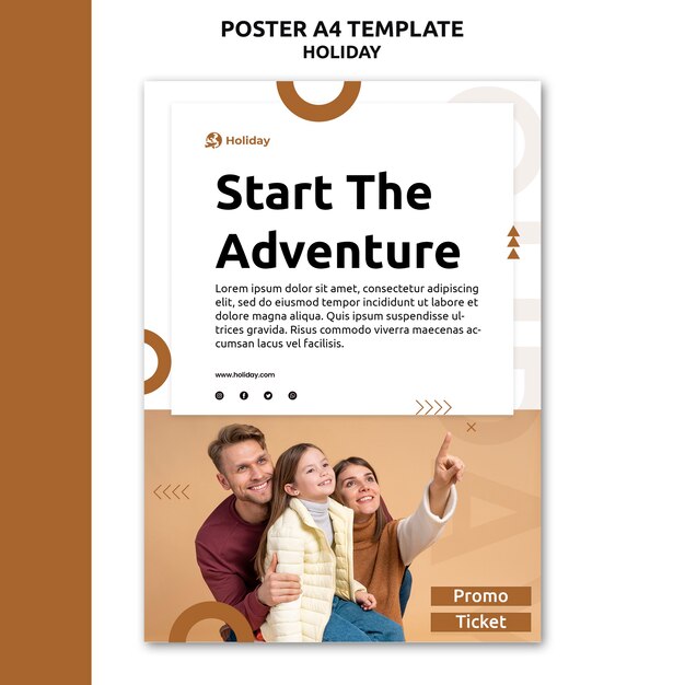 Flat design holiday poster template design