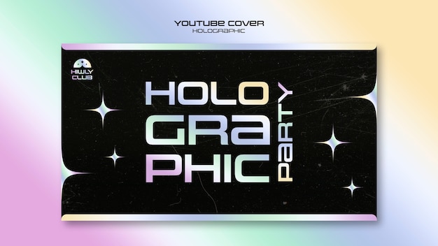 Free PSD flat design holographic template