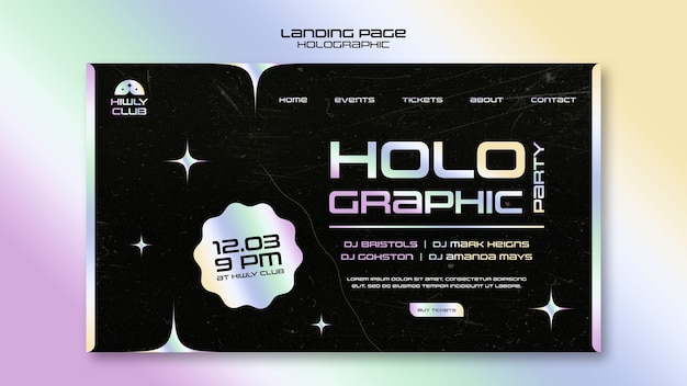 Free PSD flat design holographic template