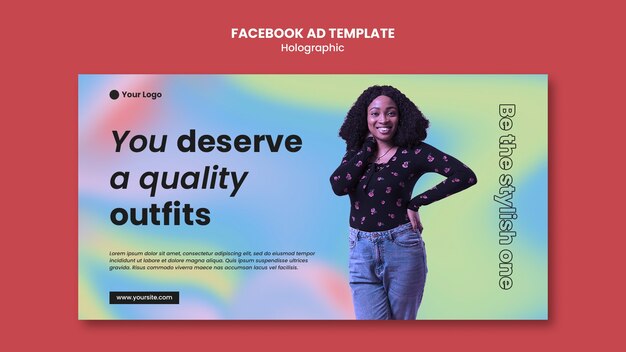 Flat design holographic template