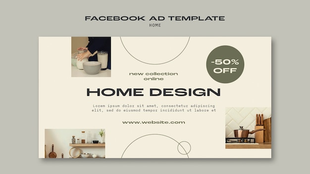 Free PSD flat design home deco template