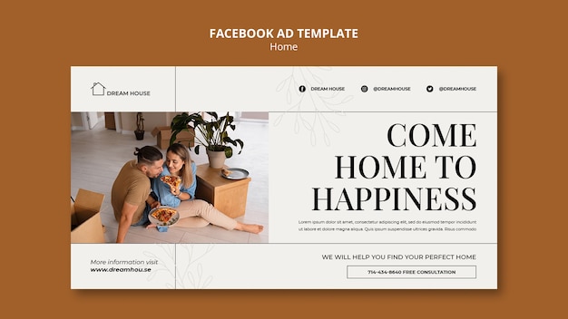 Free PSD flat design home deco template