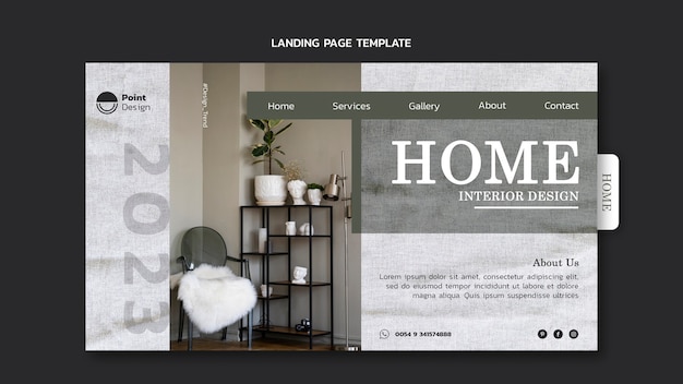 Free PSD flat design home template design