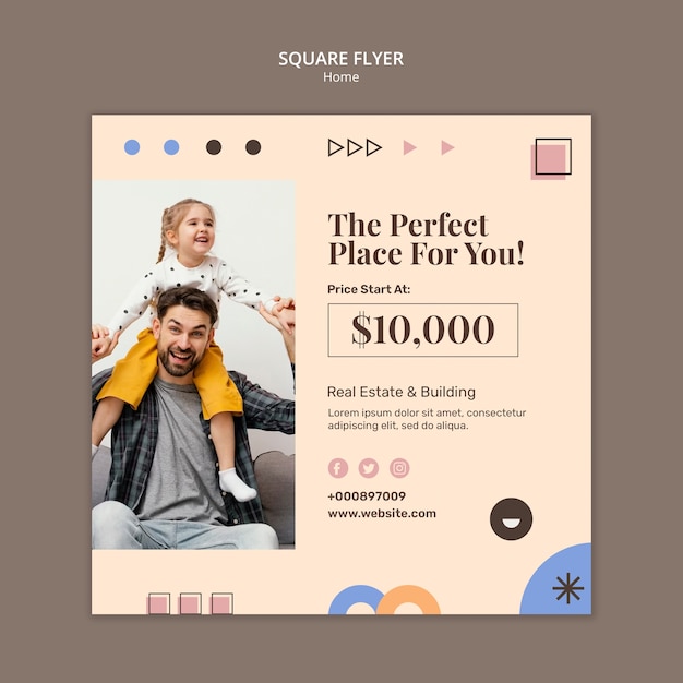 Free PSD flat design home template design