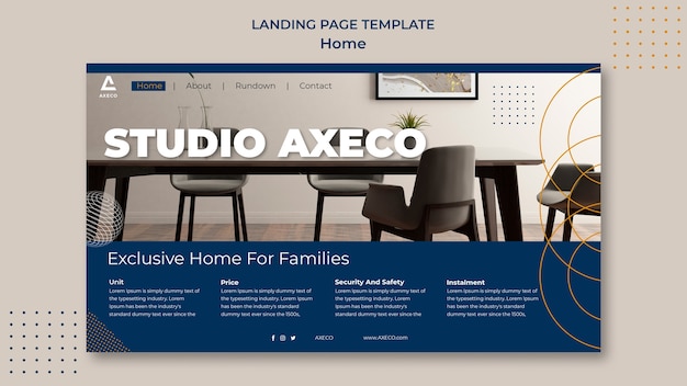 Free PSD flat design home template