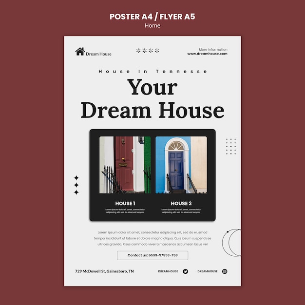 Flat design home template