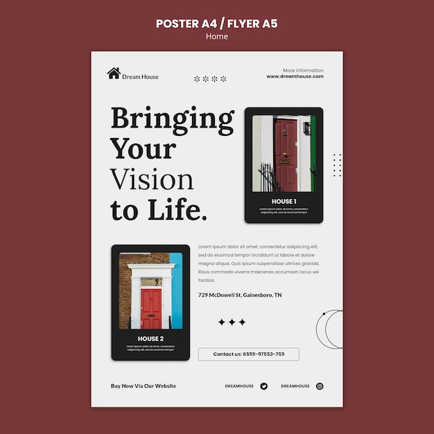Flat design home template
