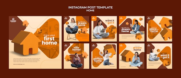 Free PSD flat design home template