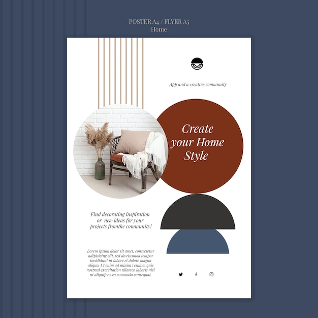 Flat design home template