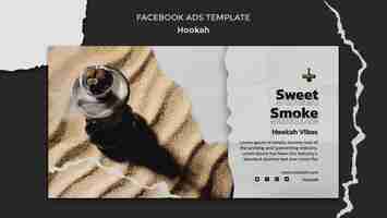 Free PSD flat design hookah design template