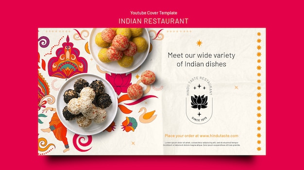 Flat design indian restaurant template