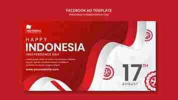 Free PSD flat design indonesia independence day template