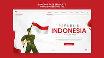 Free PSD flat design indonesia independence day template