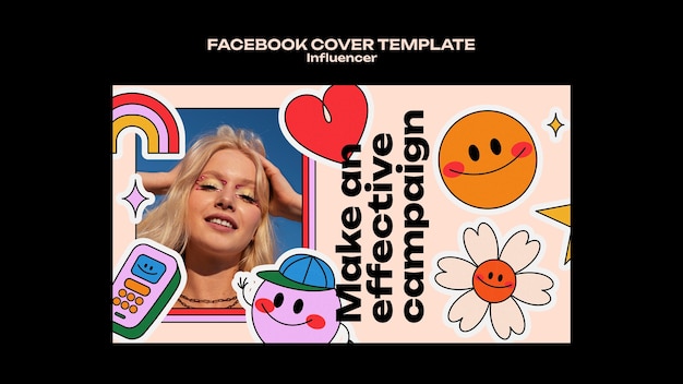 Flat design influencer job facebook cover