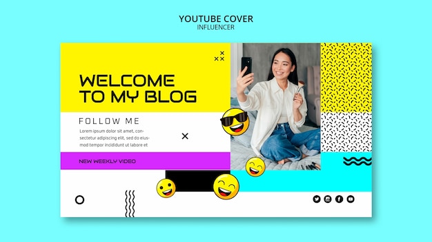 Flat design influencer template