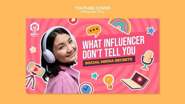 Flat design influencer template