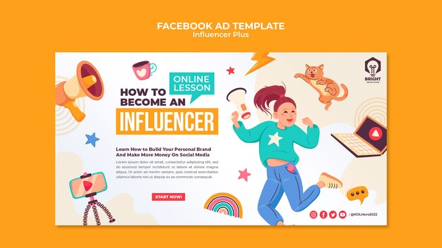 flat design influencer template