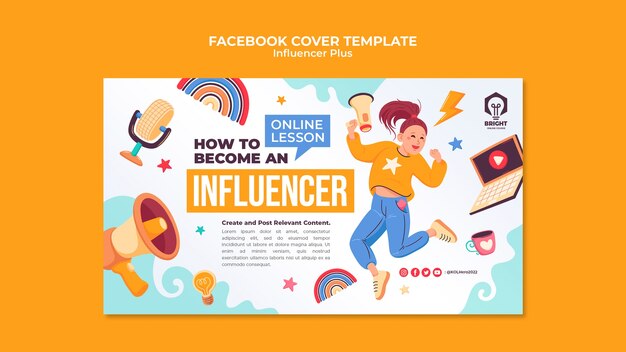 Flat design influencer template