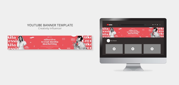 Flat design influencer template free PSD, download for PSD, free to download