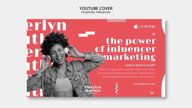 Free PSD flat design influencer template