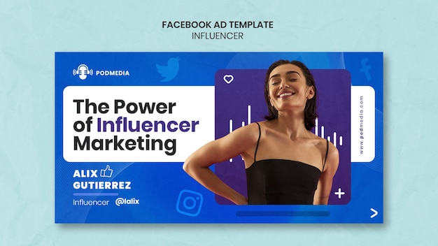 Flat design influencer template