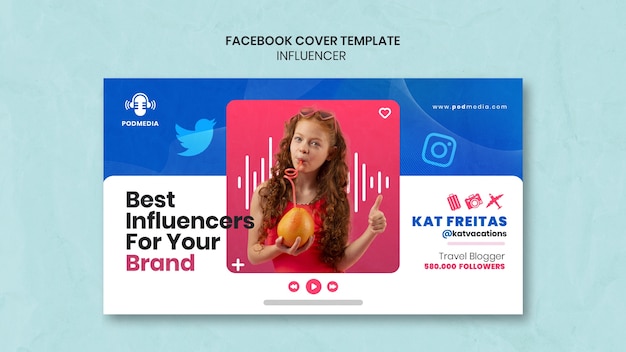 Flat design influencer template