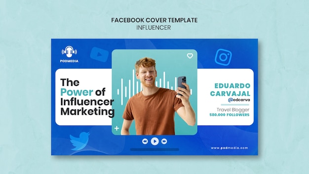 Flat Design Influencer Template | Free Download – PSD Templates