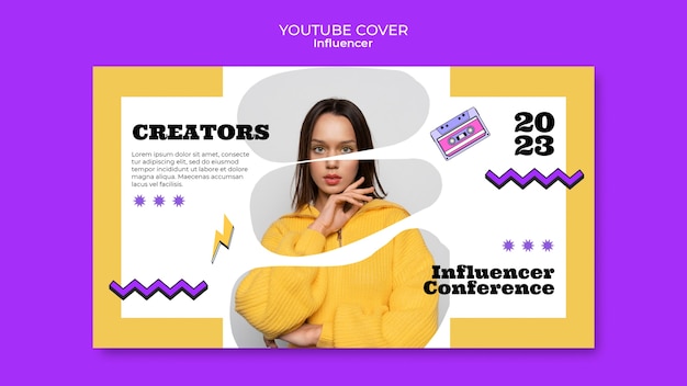 Flat design influencer template