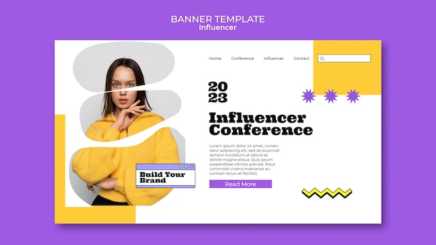 Flat design influencer template