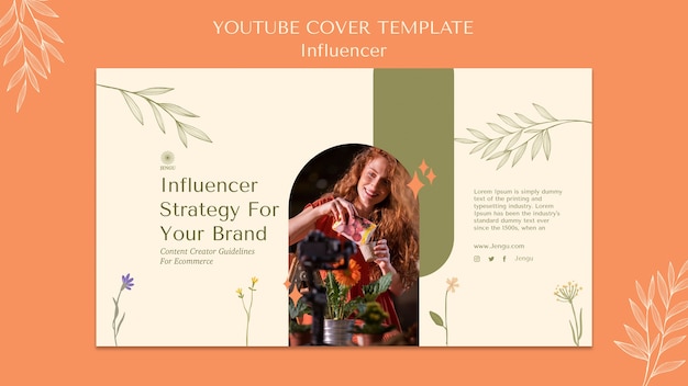 Free PSD flat design influencer template