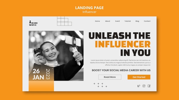 Flat design influencer template