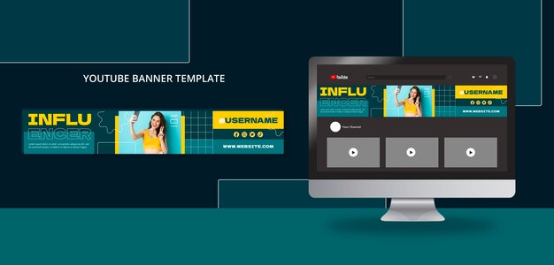 Flat design influencer template