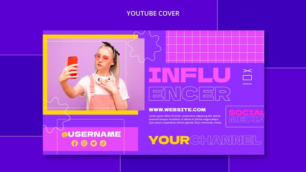 Flat design influencer template